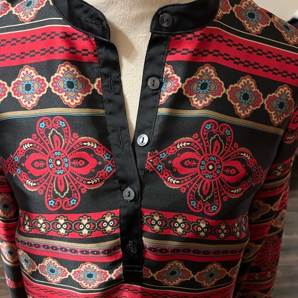 Jones New York Red and Black Patterned Midi Dress - Picture 2 of 6